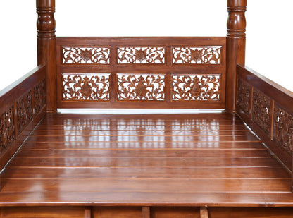 Hand Carved Japanese Pagoda in Stained Finish