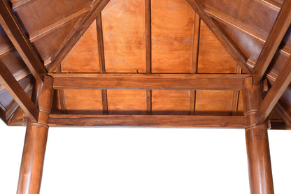 Hand Carved Japanese Pagoda in Stained Finish