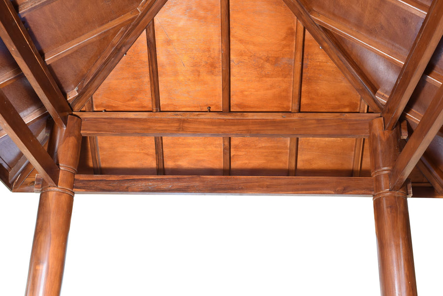 Hand Carved Japanese Pagoda in Stained Finish