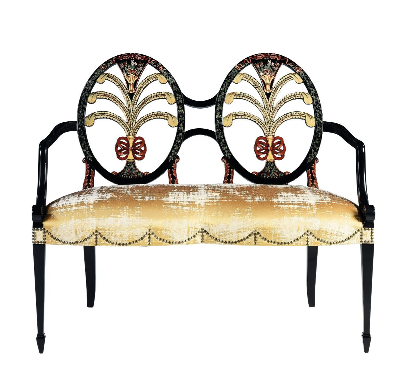 Two Seater Hepplewhite Oval Back Bench