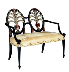 Two Seater Hepplewhite Oval Back Bench