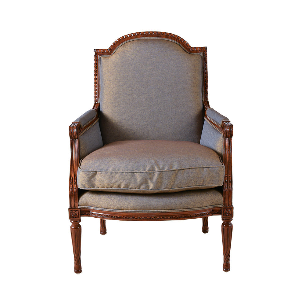 Alexander Mahogany Chair In Plain Blue Gold