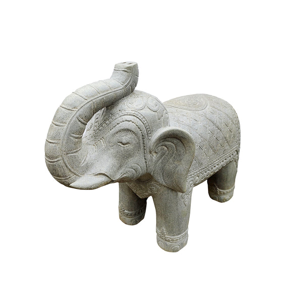 Thailand Elephant Hand Carved From River Stone