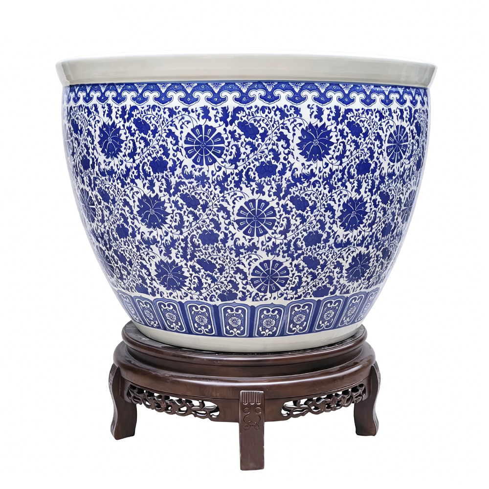 Blue & White Chinoiserie Planter