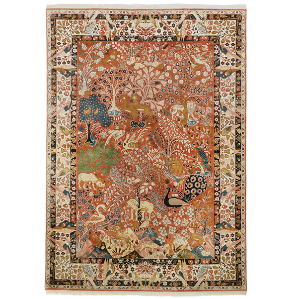 Yazd Paradise design silk pile carpet