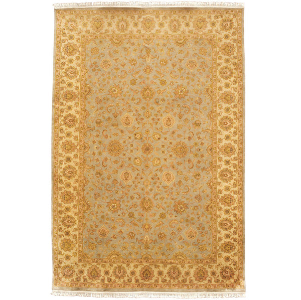 Hand knotted Shah Abbas design silk pile rug