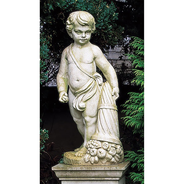 Cast stone statue on pedestal - Earth