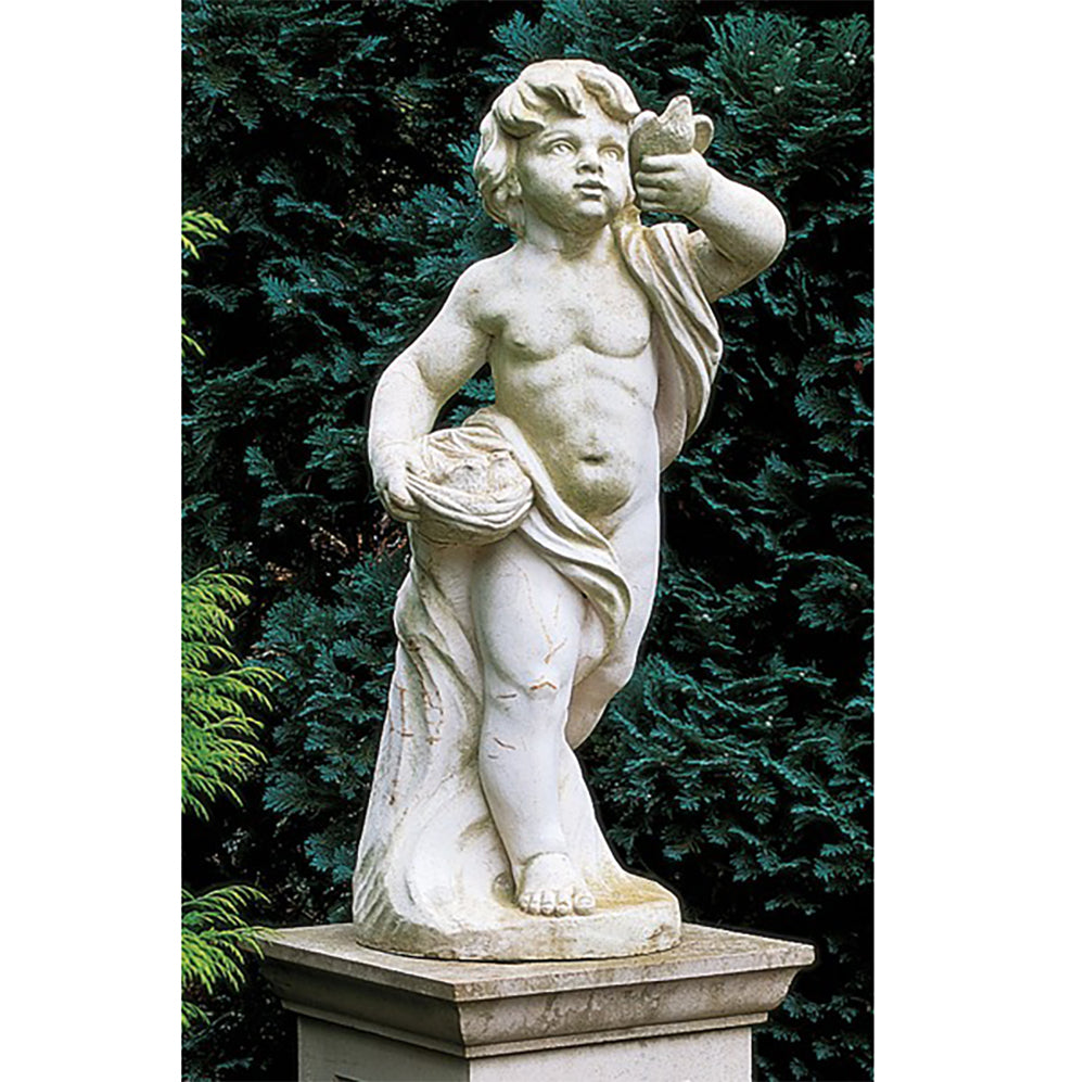 Cast stone statue on pedestal - Air