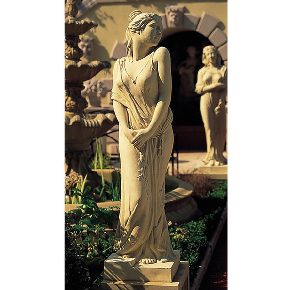 Cast stone statue on pedestal - Spring