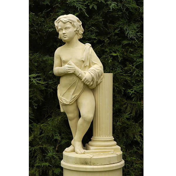 Cast stone statue on pedestal - Architecture