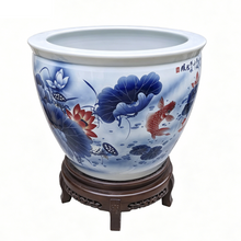 Blue & White Koi Fish Planter