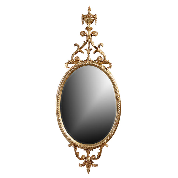 Oval urn giltwood mirror