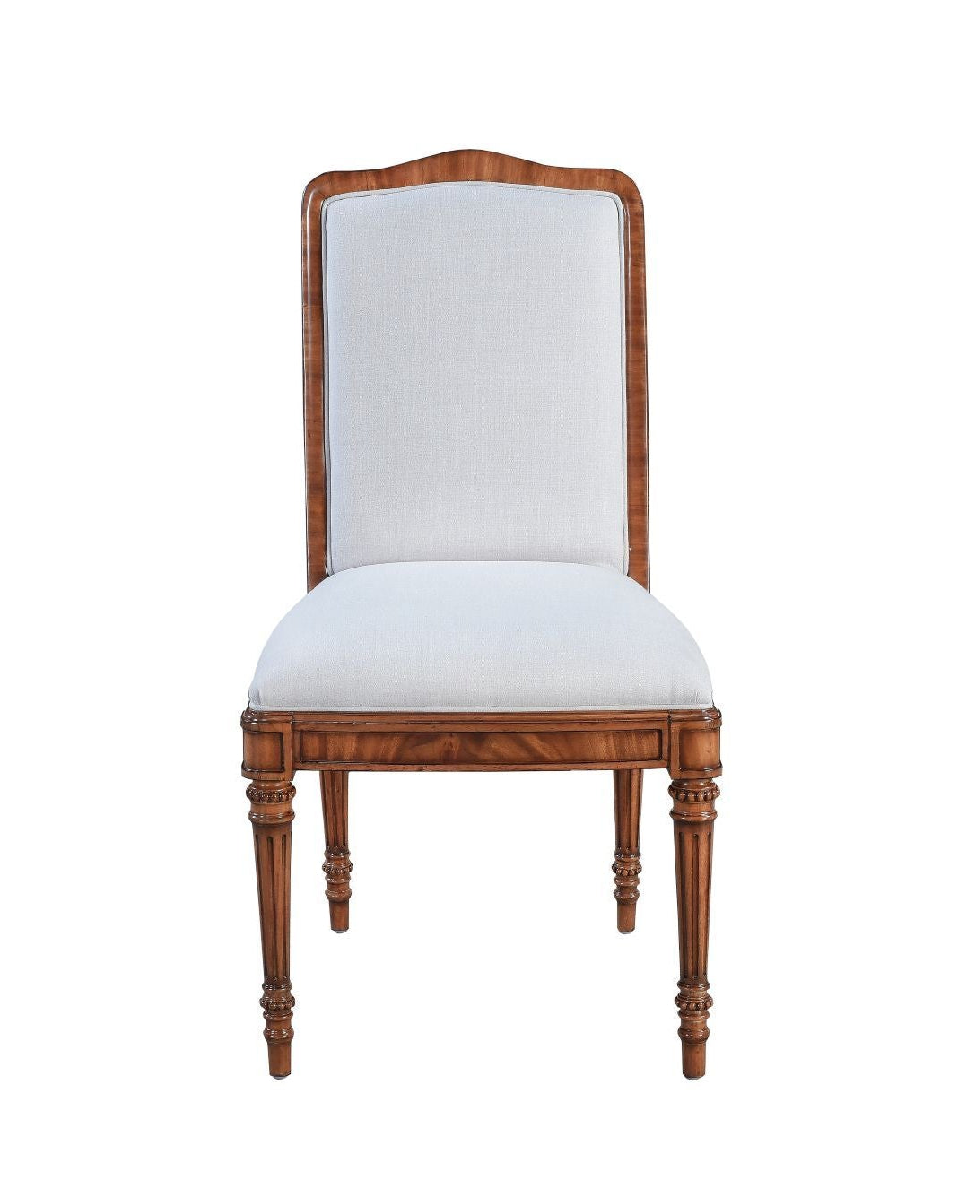 Straight Back Upholstered Chair in Mahogany