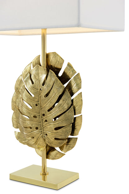A Finely Cast Monstera Lamp