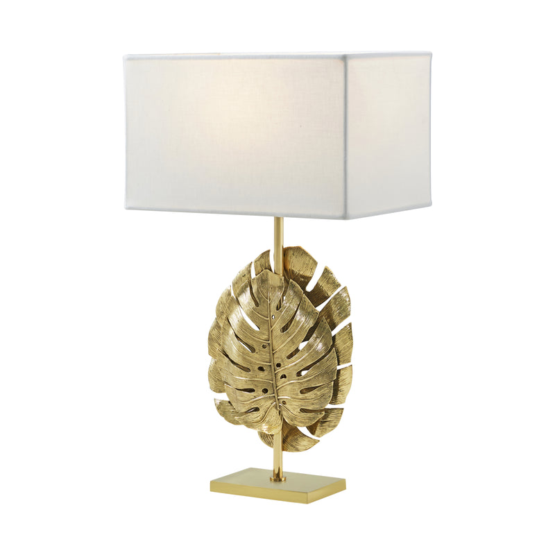 A Finely Cast Monstera Lamp