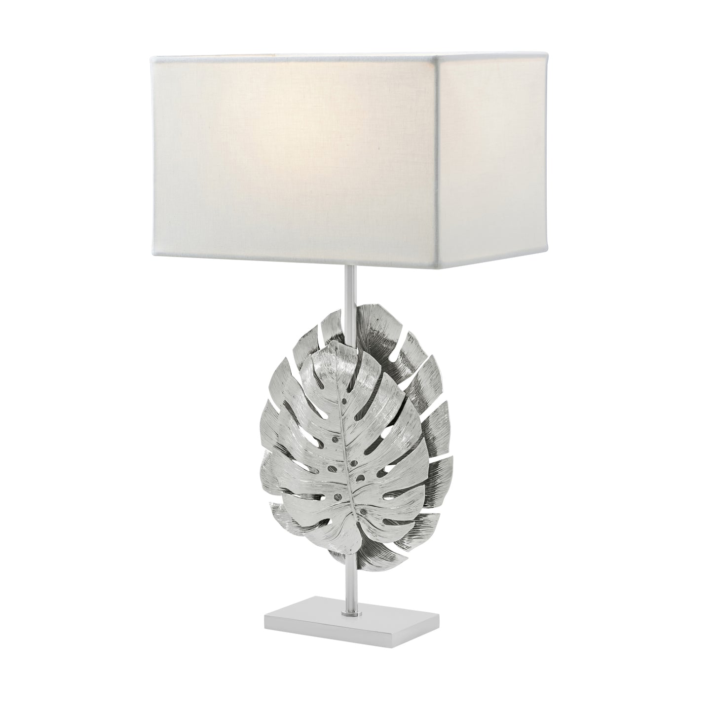 A Finely Cast Monstera Lamp