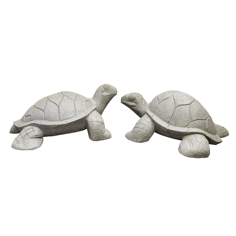 Pair Of Left And Right Facing Turtles - River Stone