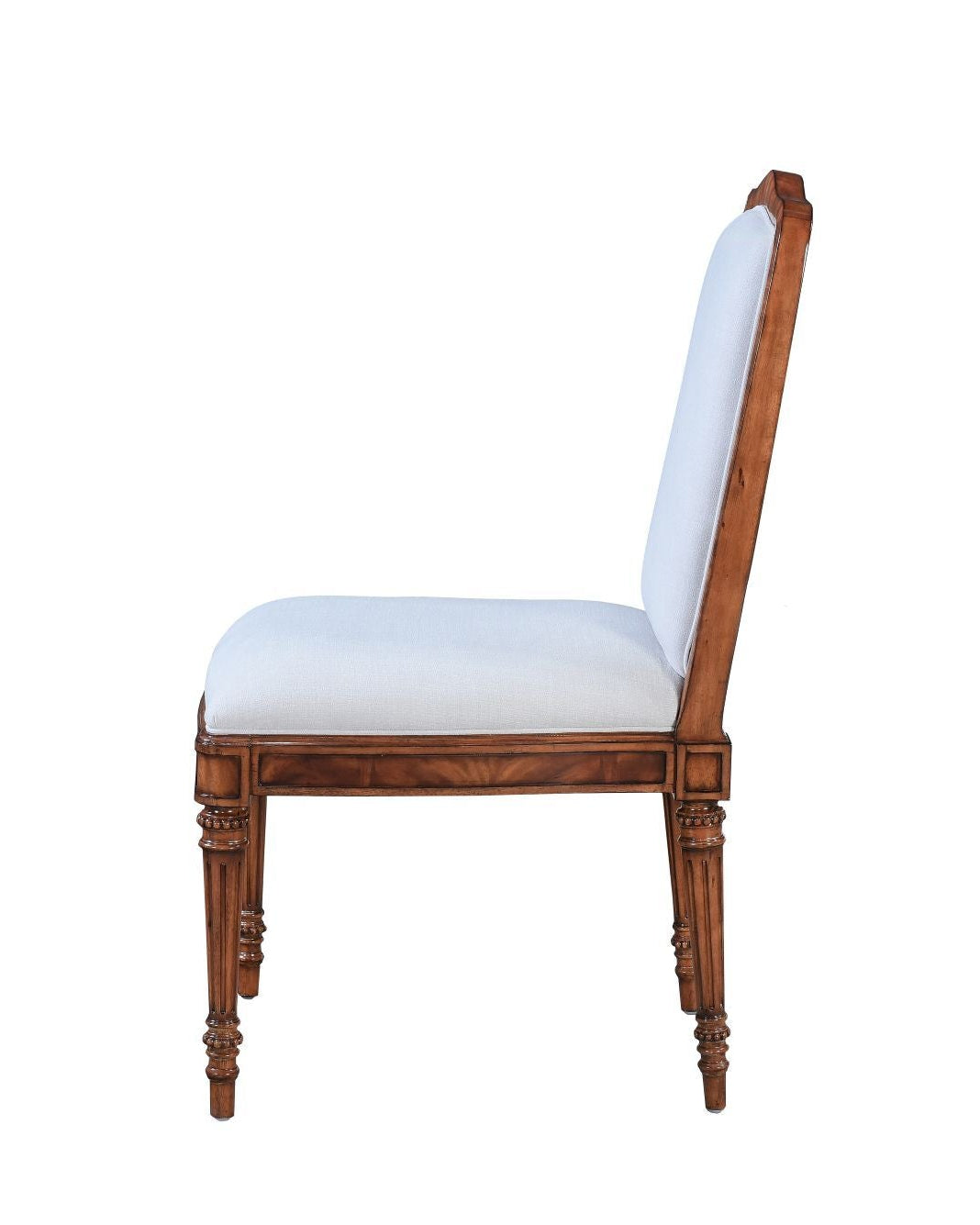 Straight Back Upholstered Chair in Mahogany