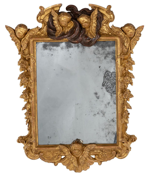 A Pair of Baroque Giltwood and Gesso Wall Mirrors - Brights of Nettlebed
