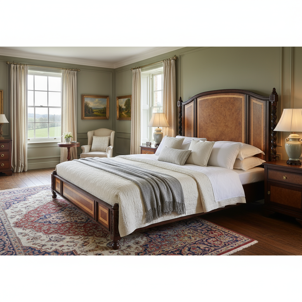 English Bedroom with Captains King Size Bed