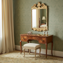 English Bedroom with Queen Anne Style Giltwood Mirror