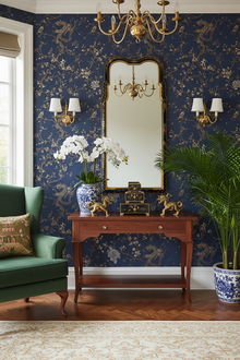 English Interior with Chinoiserie Mirror