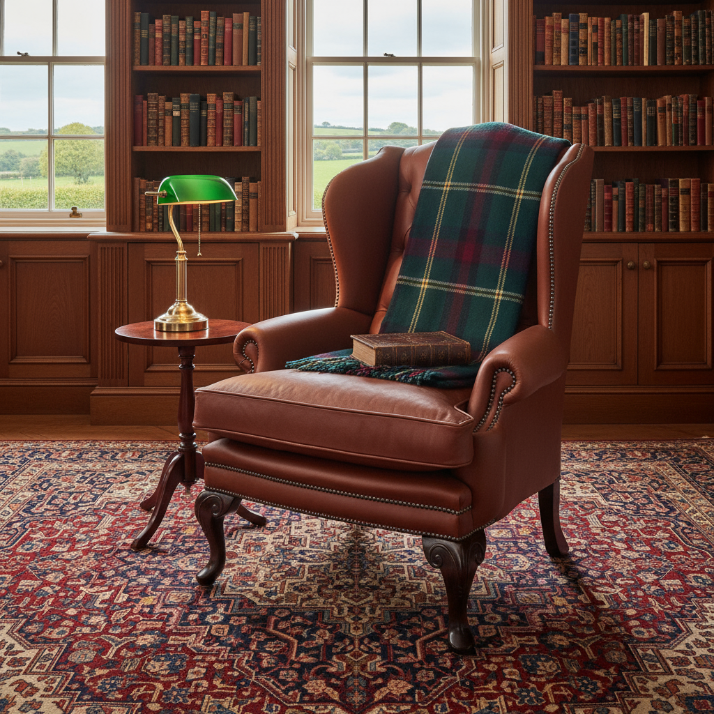 English Library with Hambledon Wingchair