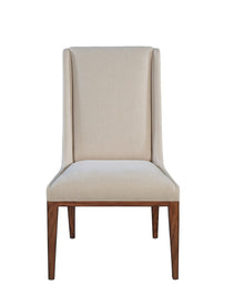 Straight Back Upholstered Chair In Mahogany