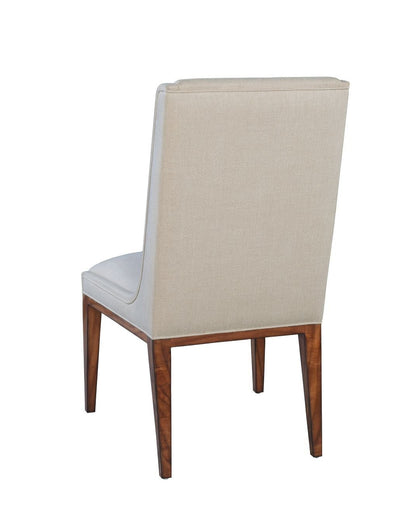Straight Back Upholstered Chair In Mahogany