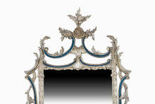 Early George III Style Wall Mirror In Silver And Blue Painted