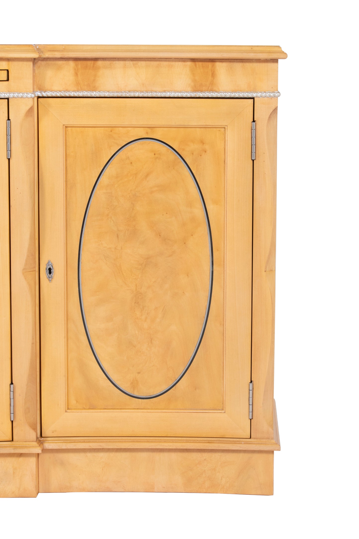 Serpentine Sycamore Four Door Cabinet