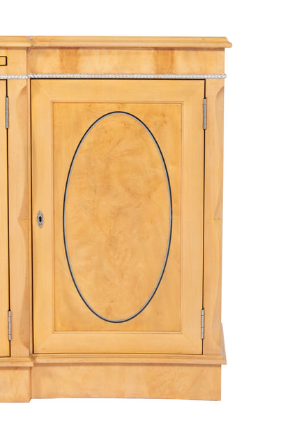 Serpentine Sycamore Four Door Cabinet