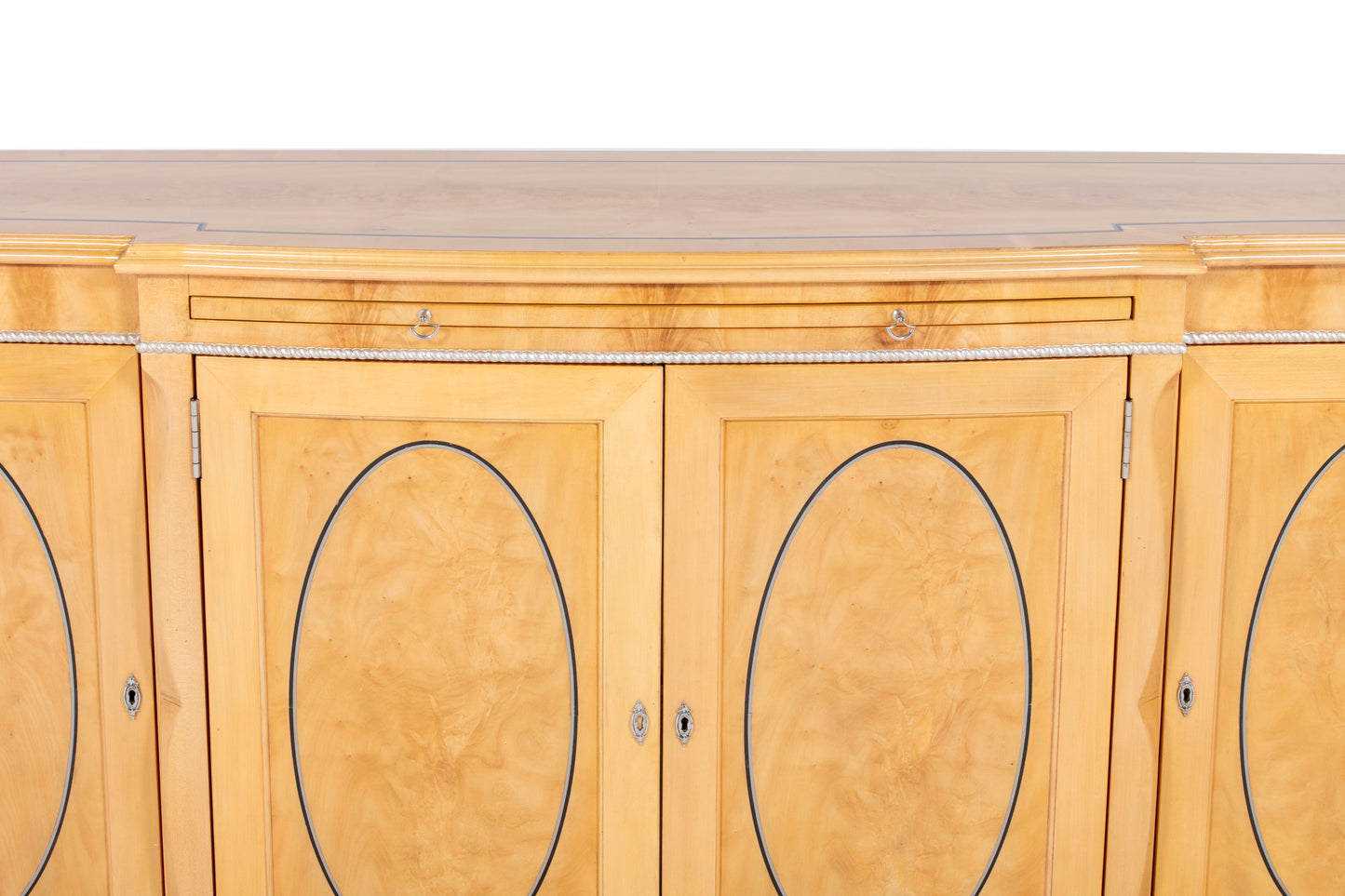 Serpentine Sycamore Four Door Cabinet