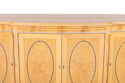 Serpentine Sycamore Four Door Cabinet