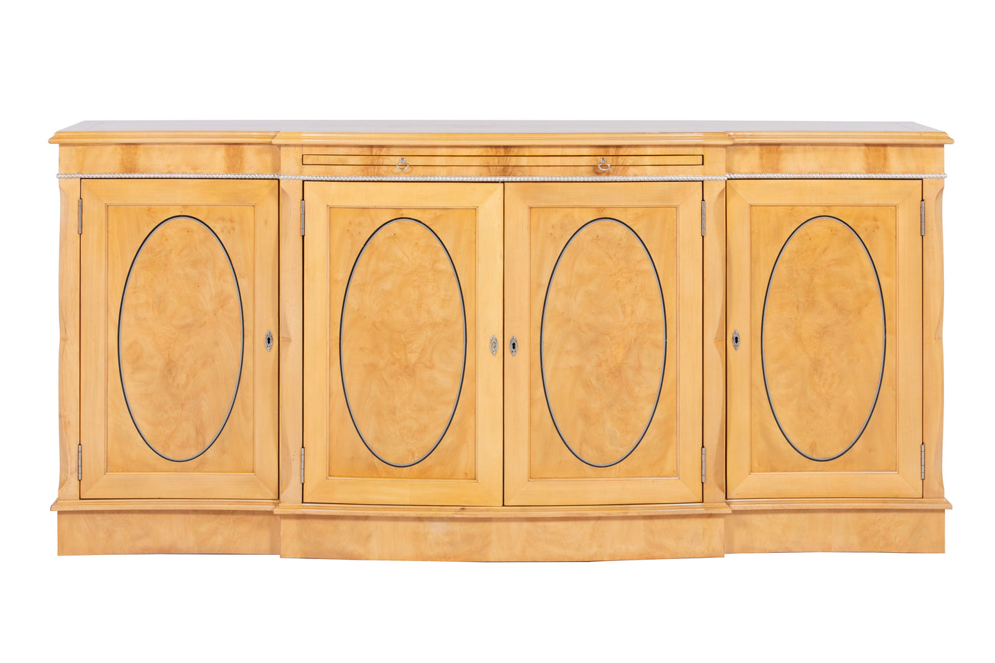 Serpentine Sycamore Four Door Cabinet
