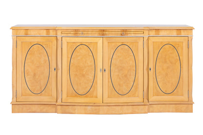 Serpentine Sycamore Four Door Cabinet
