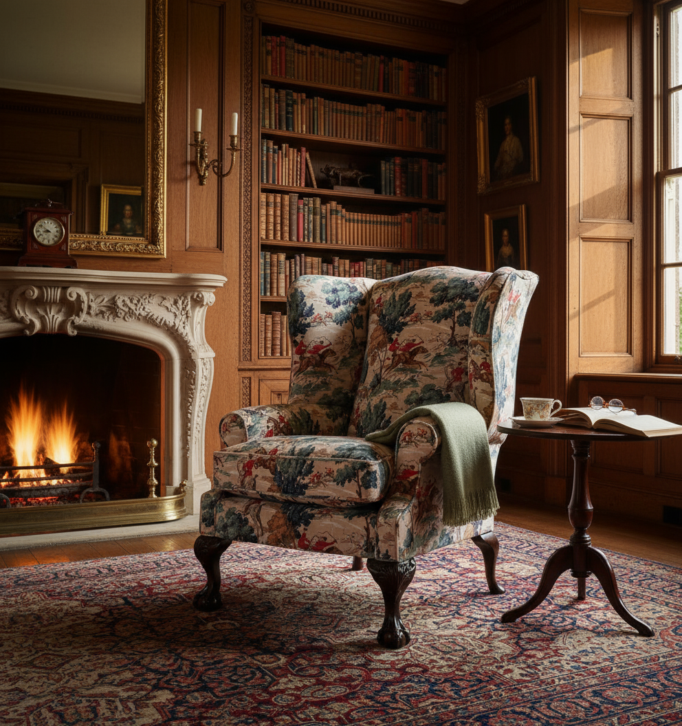 The Coleridge Gents Wingchair in English Interior