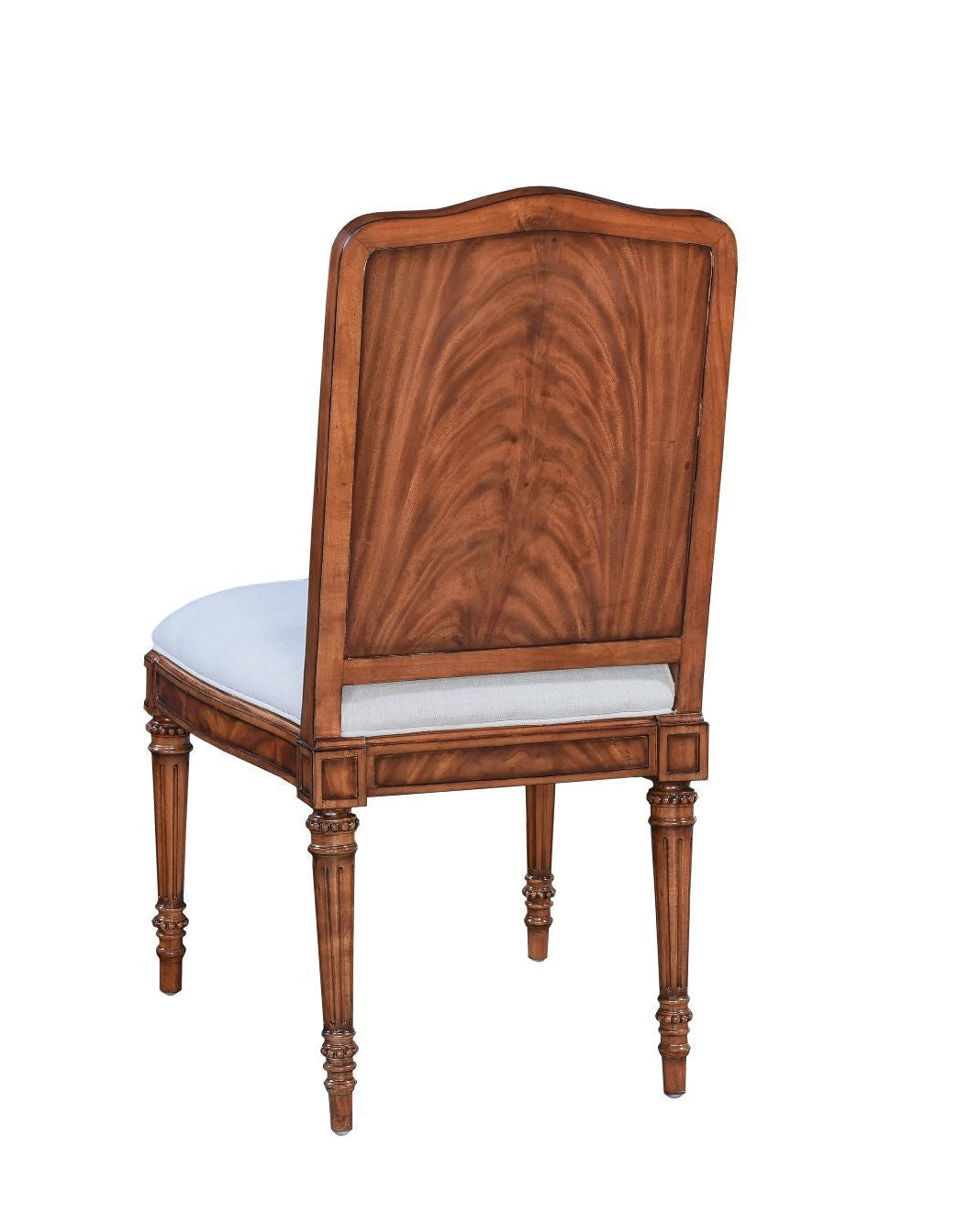 Straight Back Upholstered Chair in Mahogany