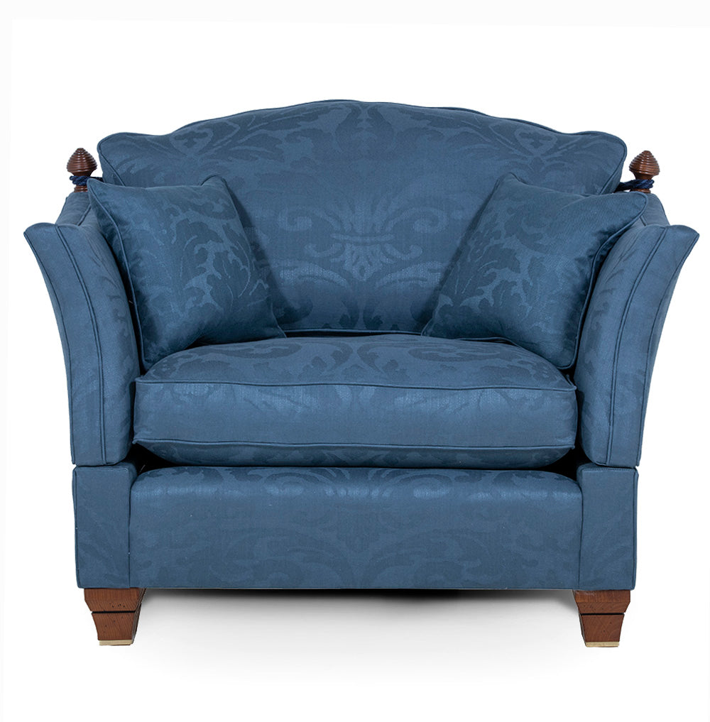 blue knole chair handmade 