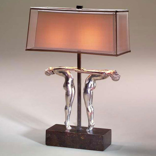 Art Deco style stainless steel table lamp