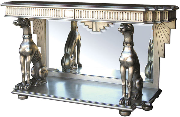 Silver leaf console table