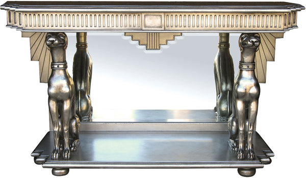 Silver leaf console table