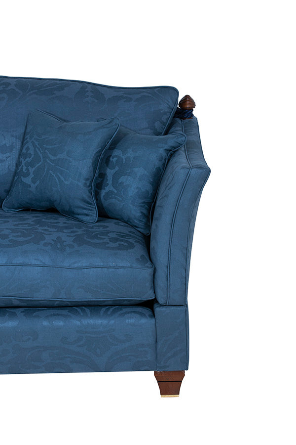 side of knole sofa in blue