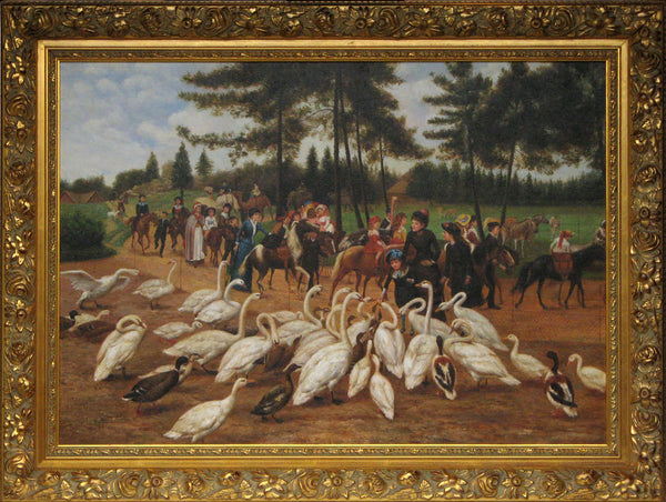 Oil Painting after 'The Paris Zoo' in style of Jean Richard Gobie