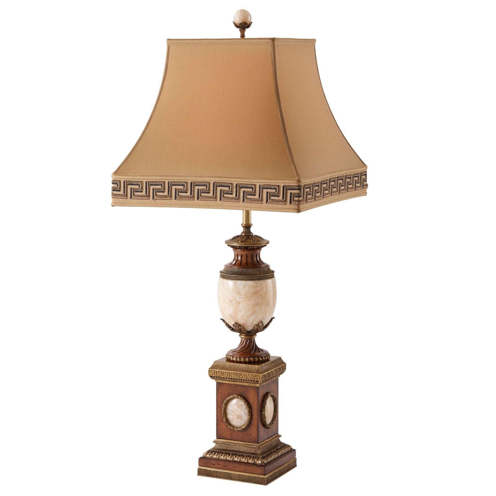 Neo-classical brass and onyx table lamp