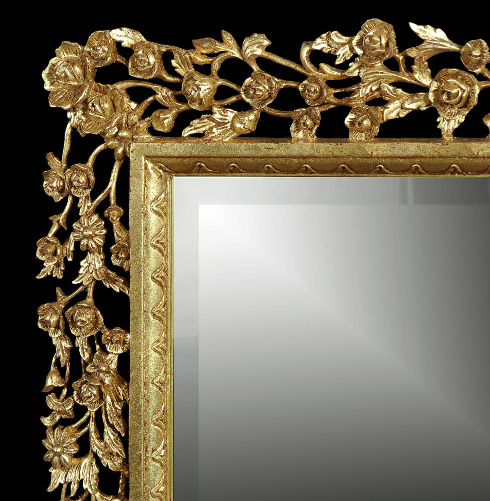 Rose Carved Mirror: Graceful Beauty