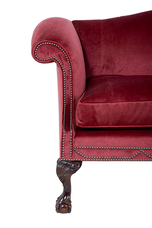 Red Traditional English Sofa