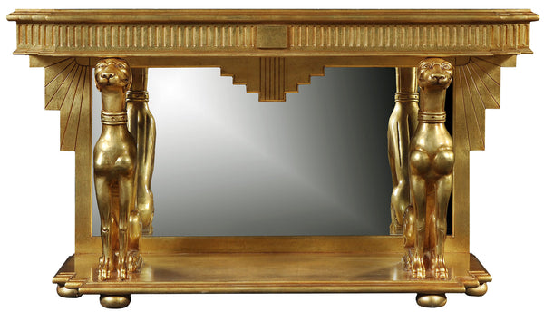 Gold leaf console table - Antique finish