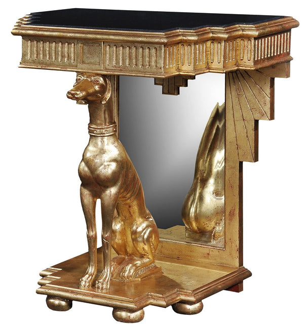 Gold Leaf Console Antique Finish Elegance