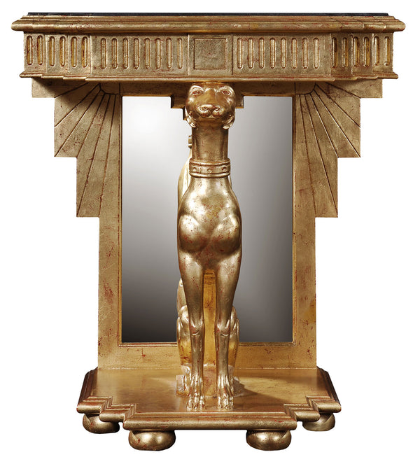 Gold Leaf Console: Antique Finish Elegance